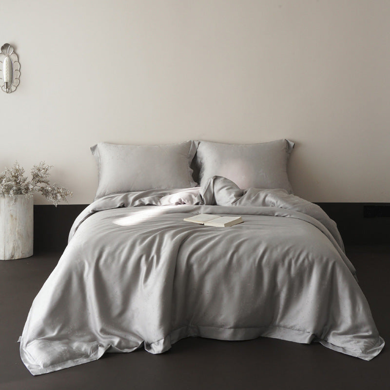 Hotel-Style Satin-Feel Bettbezug und Kissenbezug Set mit verdeckter Verschluss