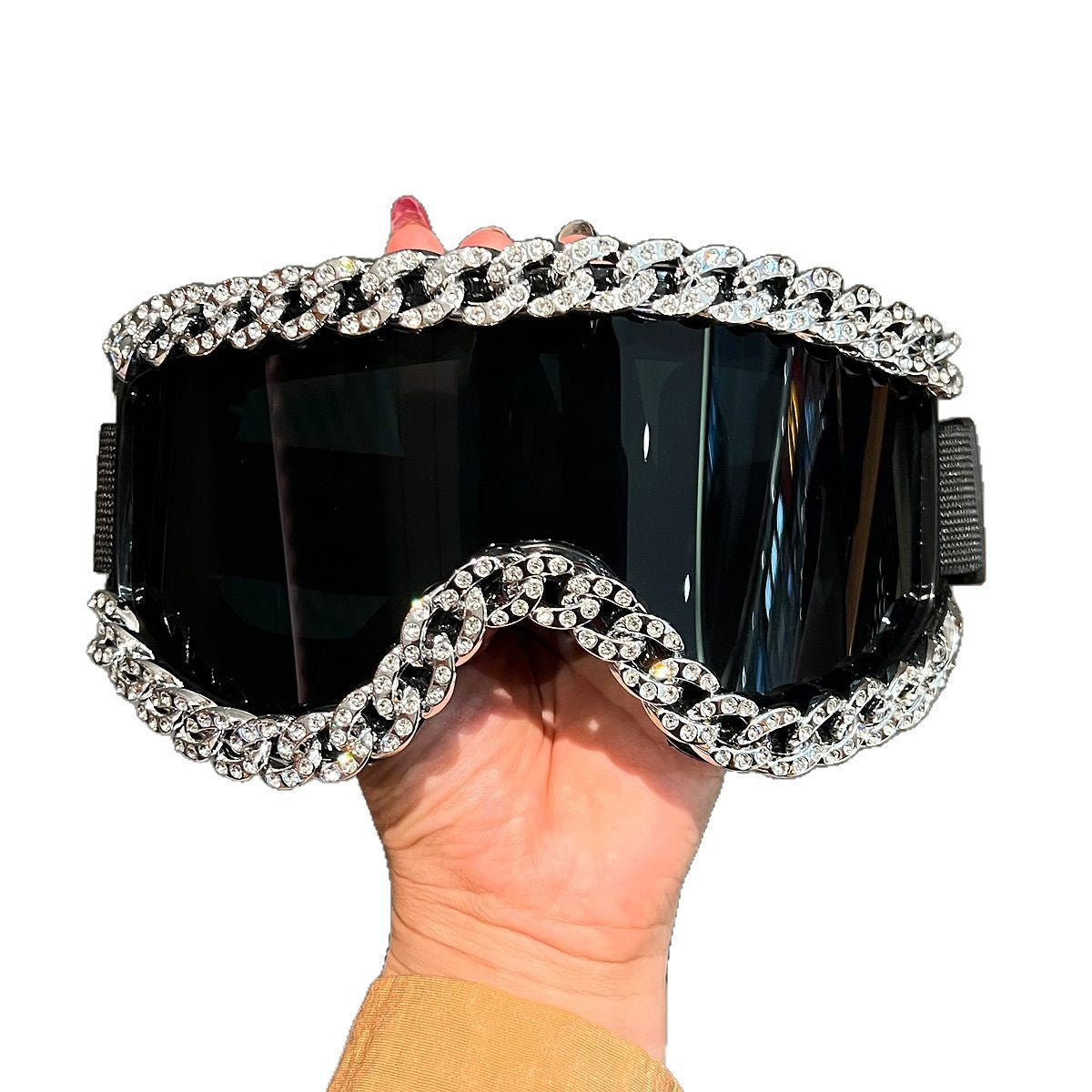 Damen modische Skibrille mit strassverziertem Rahmen Brehn
