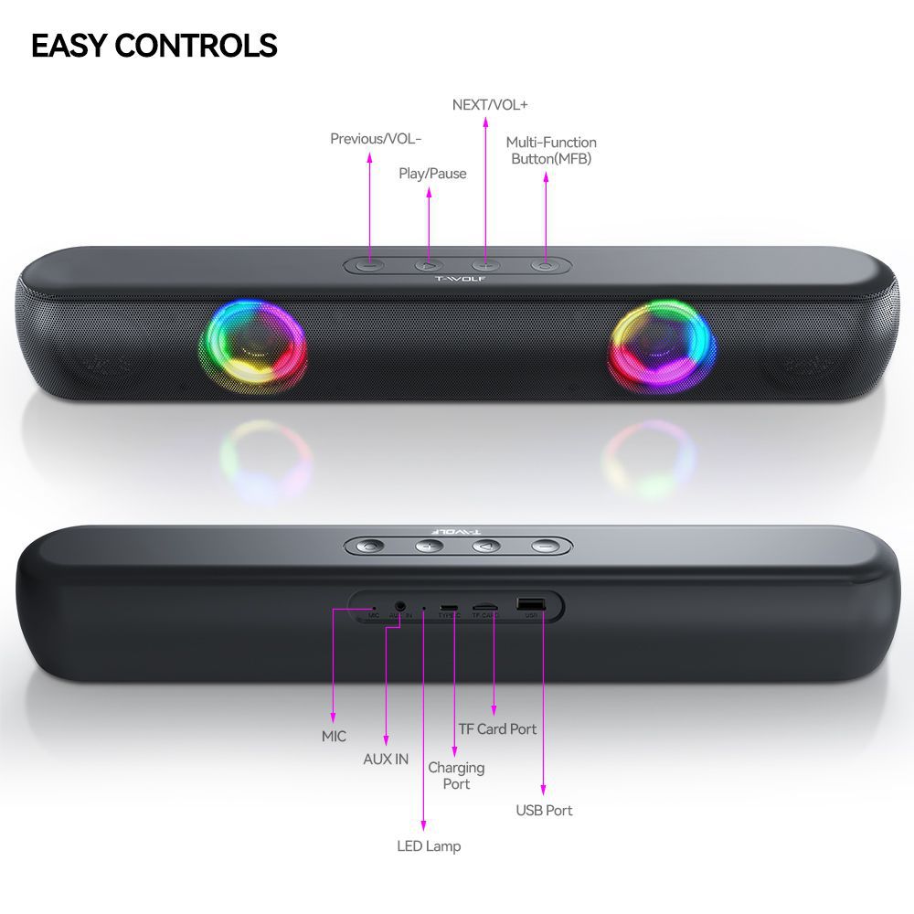 Bluetooth Lautsprecher mit Rgb-Beleuchtung Brehn