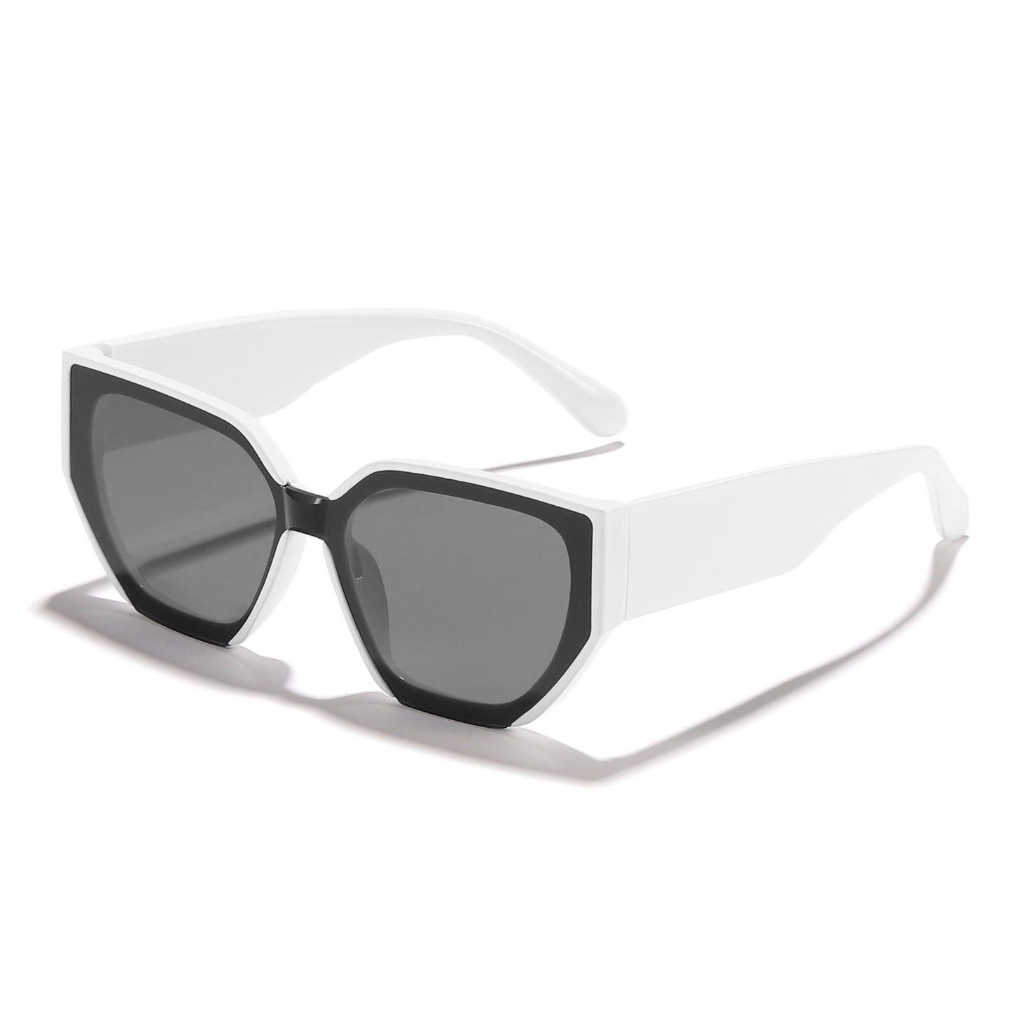 Damen modische oversized Sonnenbrille mit trendigem Hexagon-Design Brehn