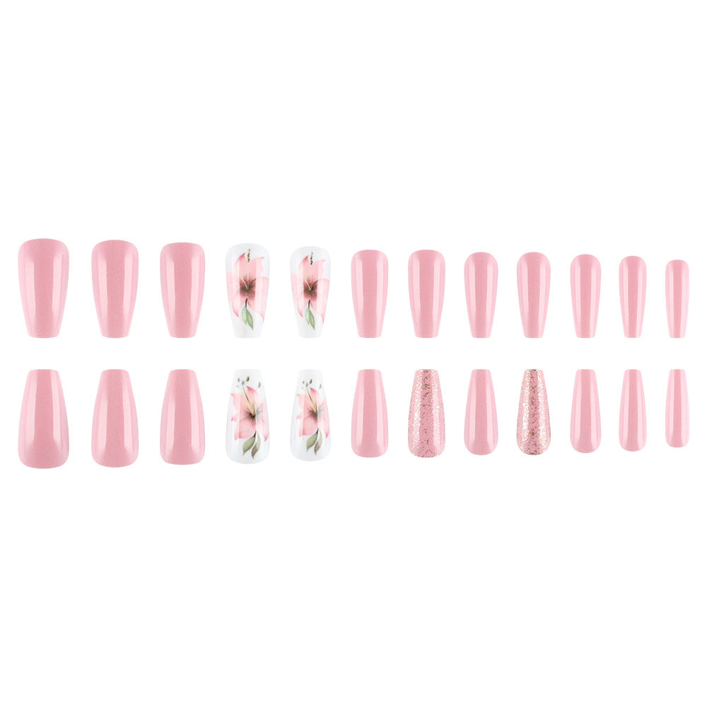 Florales Design Press-On Nagelkunst Set Brehn