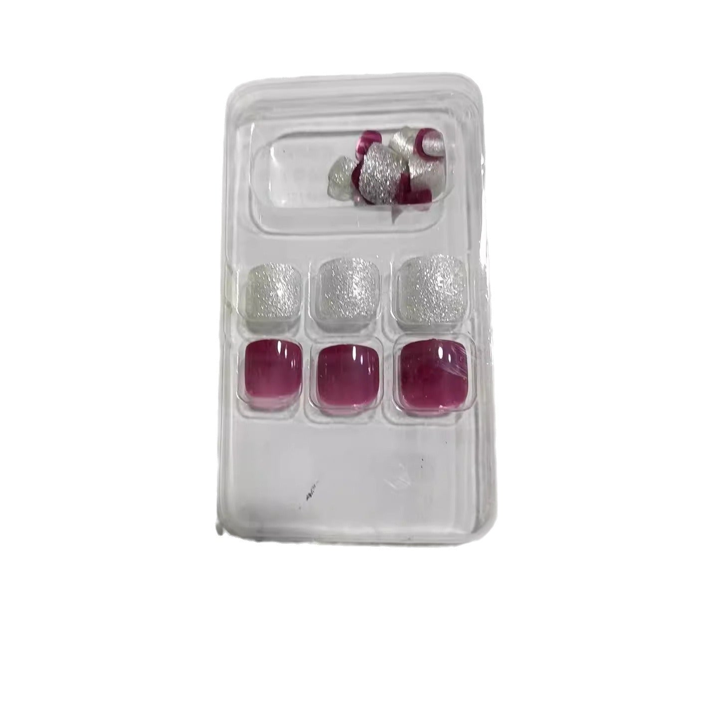 Premium Press-On Nail Set mit Glitzer und Edelstein-Accessoires Brehn