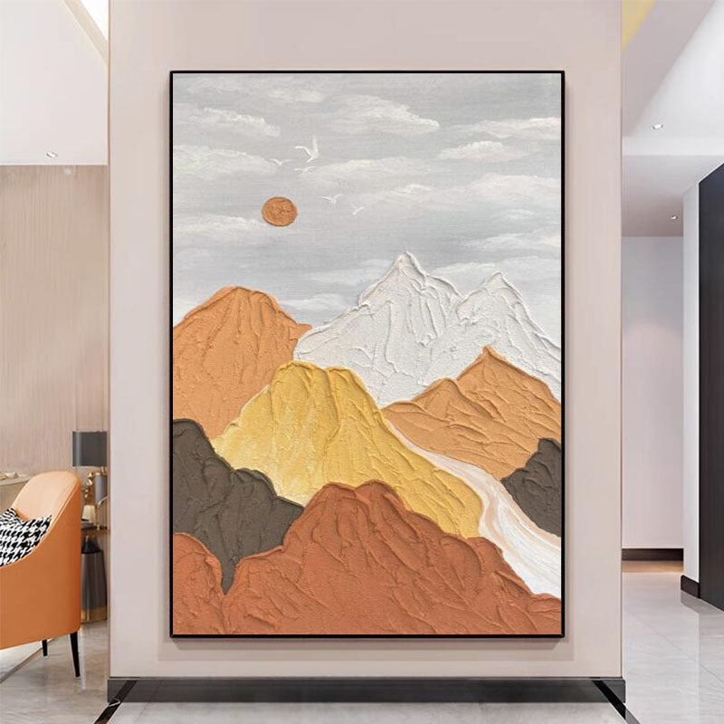 Modern Texturiertes Berglandschaft Leinwand Kunst