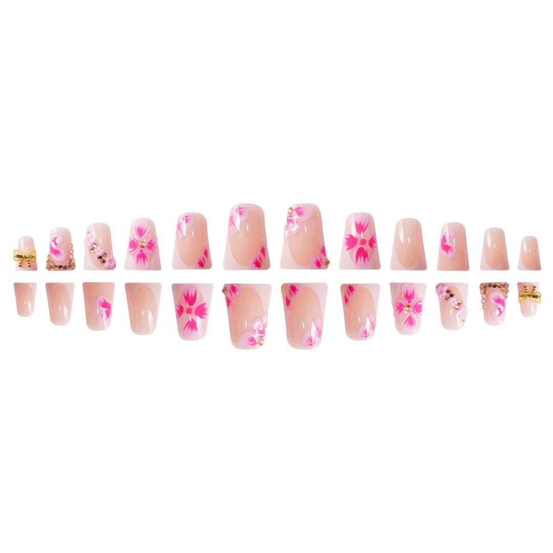 Florale Verzierungen Press-On Nagelverlängerungen Brehn