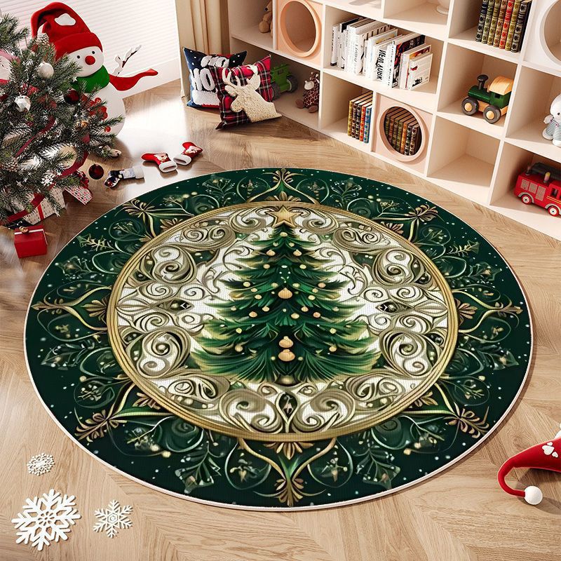 Weihnachtlich gestalteter runder Teppich Brehn