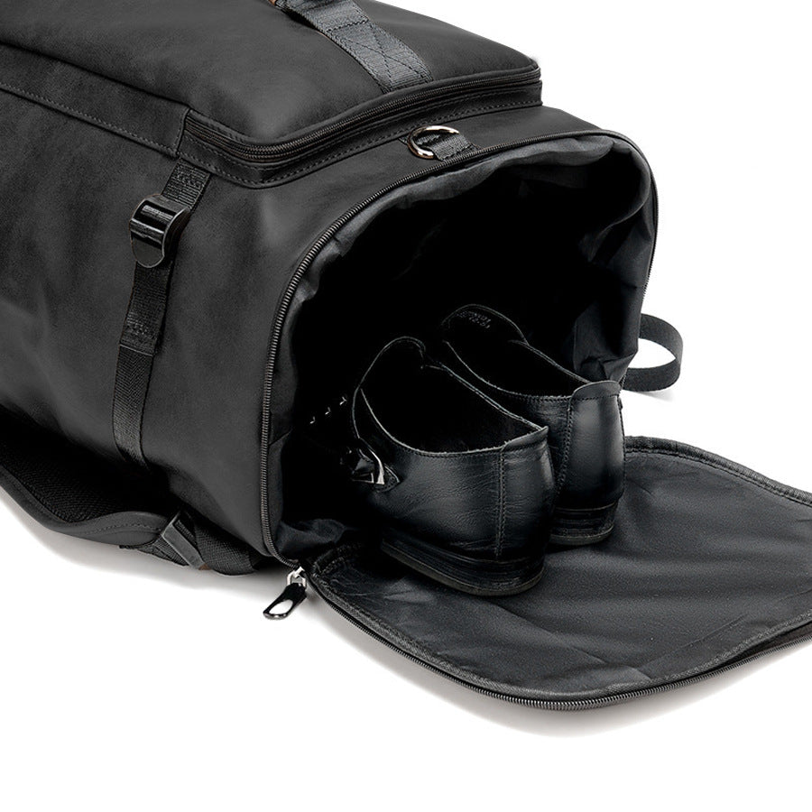 Premium Leder Rolltop Rucksack
