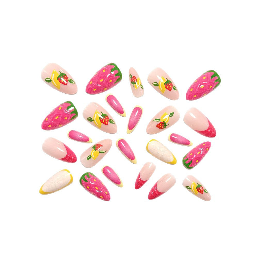 Kunstnägel mit Frucht-Motiv und Glitzerakzenten Brehn