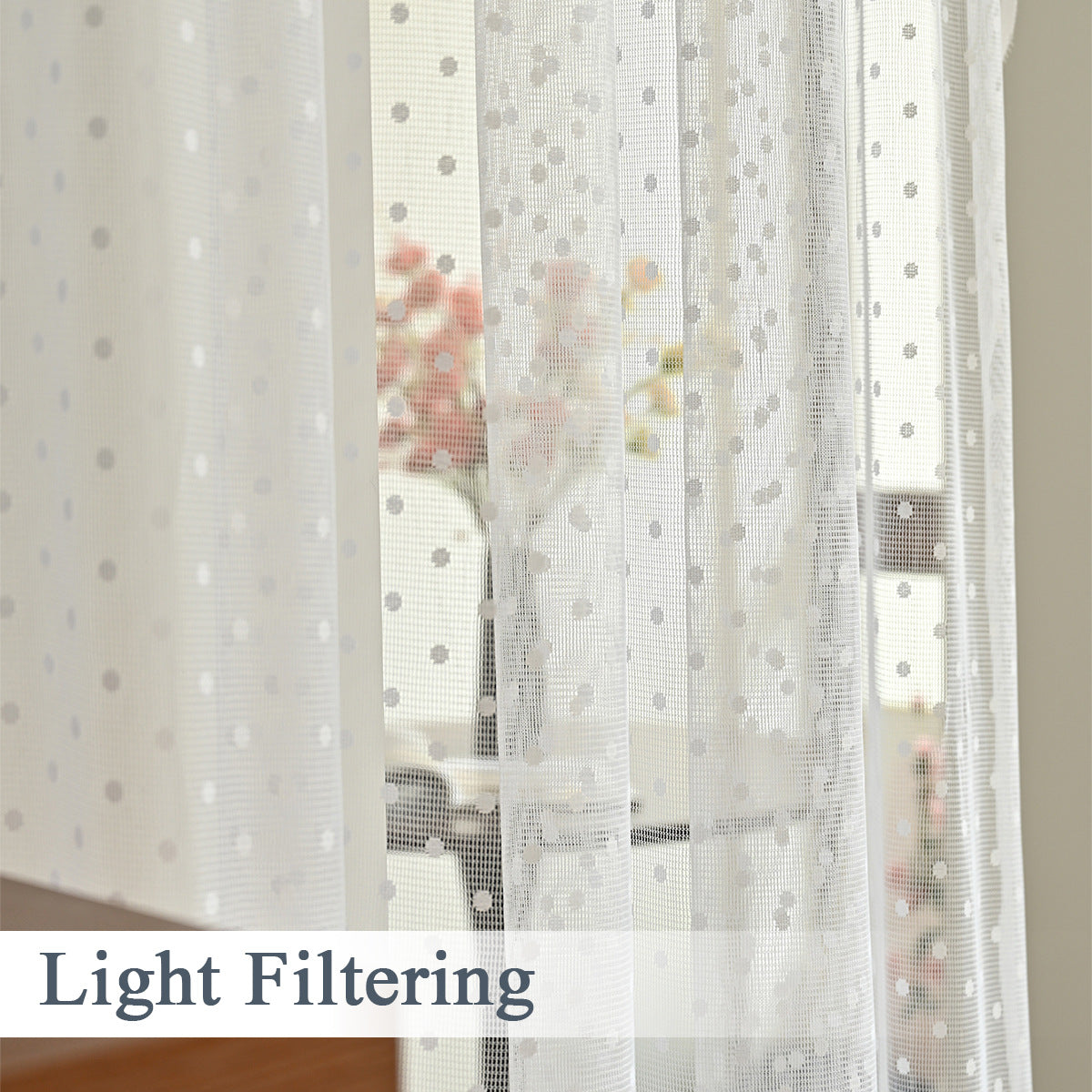 Polka Dot Durchsichtige Fenster Vorhänge