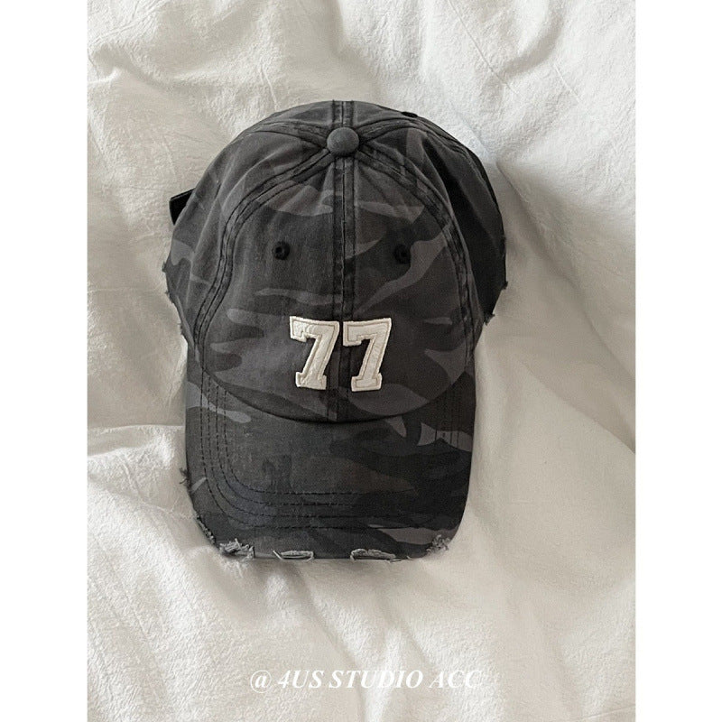 Damen Distressed Camouflage Baseball Cap Brehn