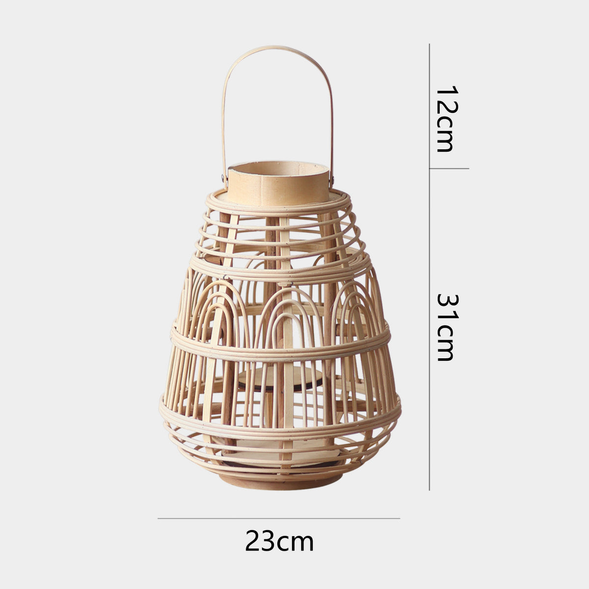 Handgefertigte Rattan-Laterne Brehn