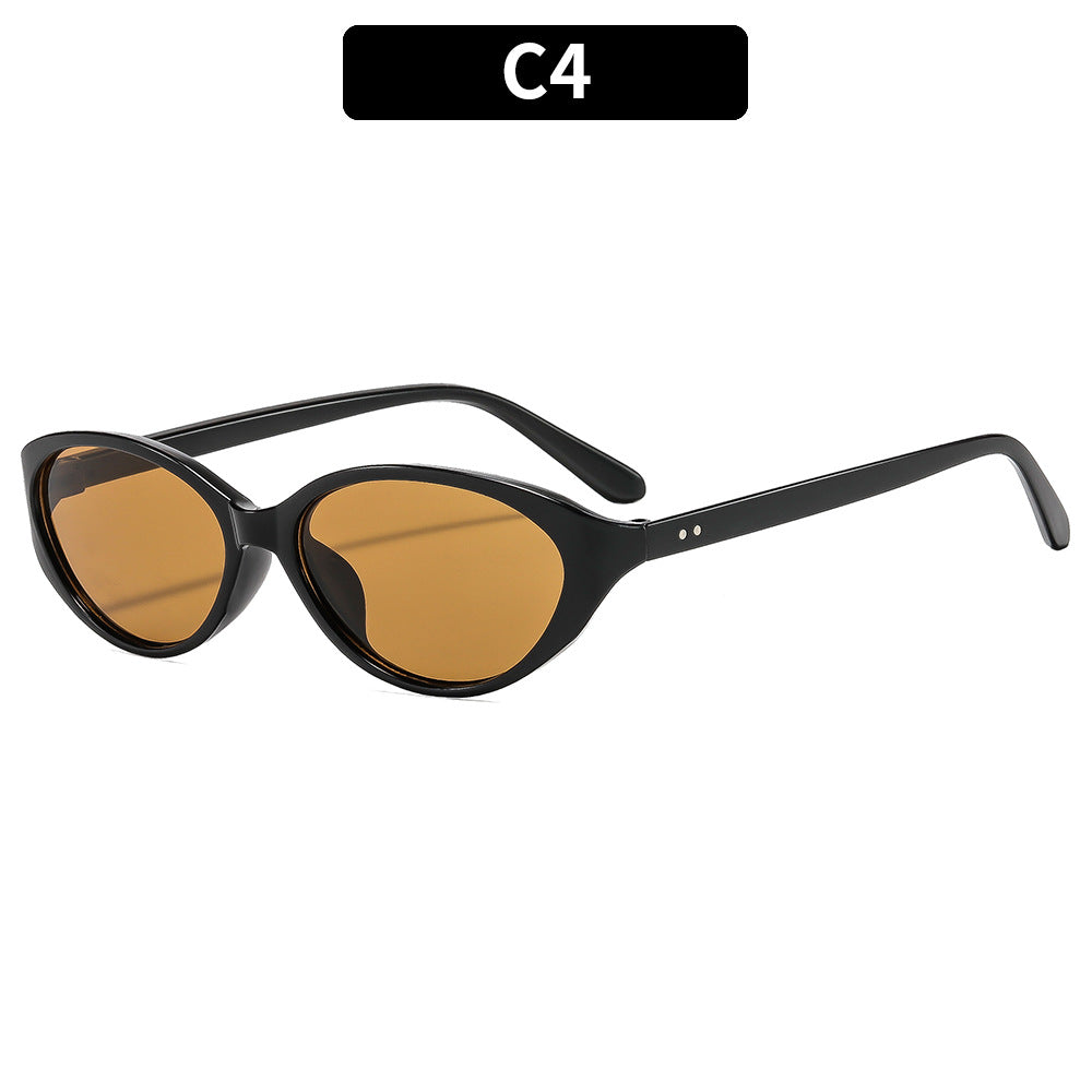 Vintage Katzenauge Sonnenbrille mit transparentem Rahmen