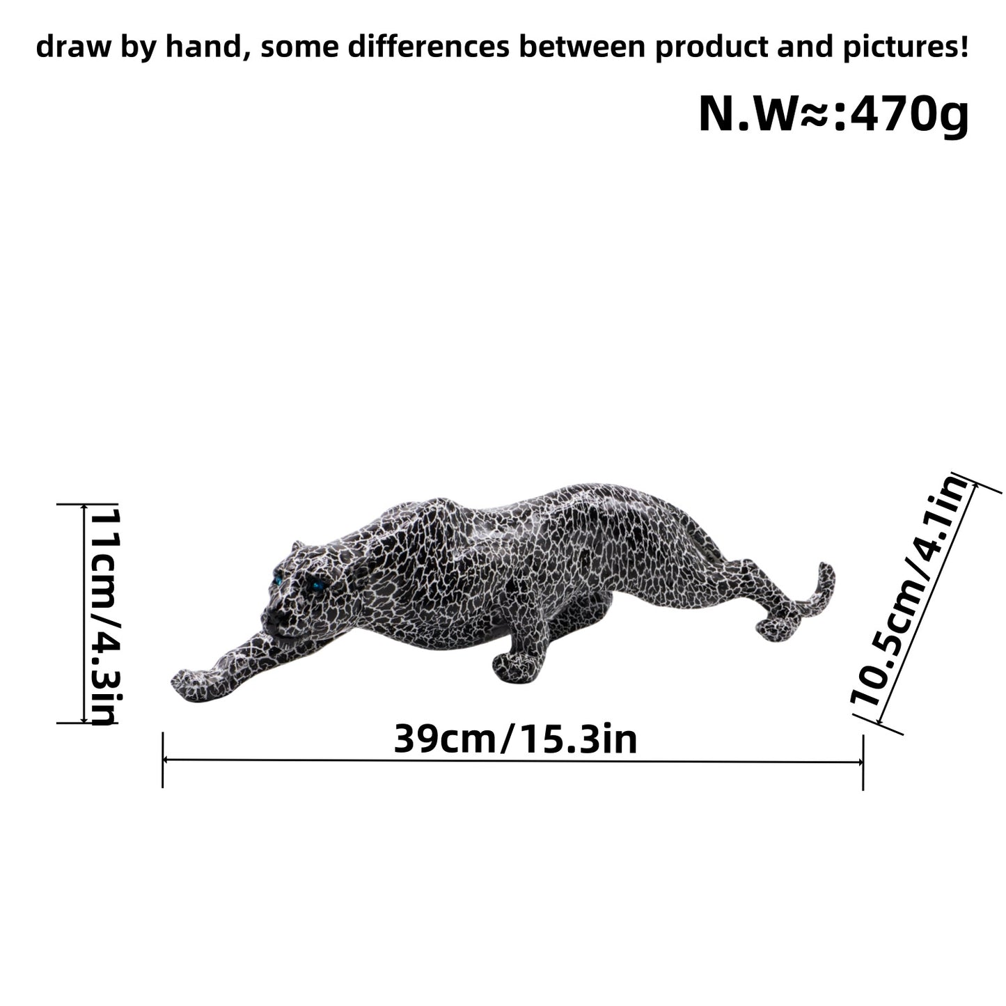 Kunstvolle Panther Skulptur aus Handarbeit Brehn
