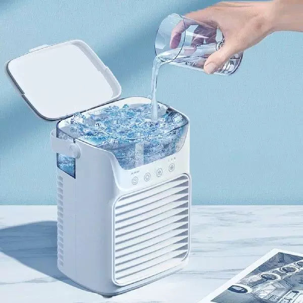 Unisex Einheitsgröße kompakte tragbare evaporative Mikro-Luftkühler mit herausnehmbaren Eisbehälter mehr Geschwindigkeiten flüsterleiser Ventilator und verstellbaren Richtungsjalousien Brehn