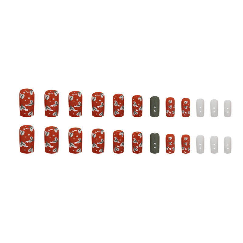Künstlerisches Herzdesign Press-On Nagelspitzen Brehn