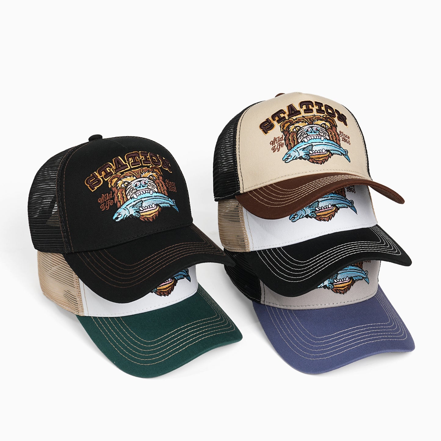 Damen Trucker Cap mit großem Stickmotiv Brehn