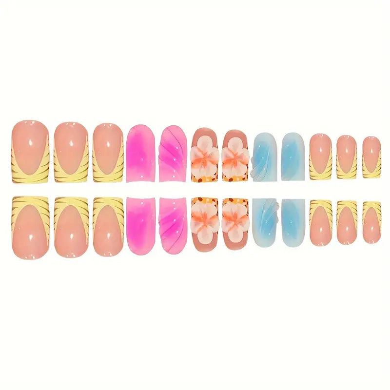 Tropisches Floral Acryl Nagelkunst Set Brehn