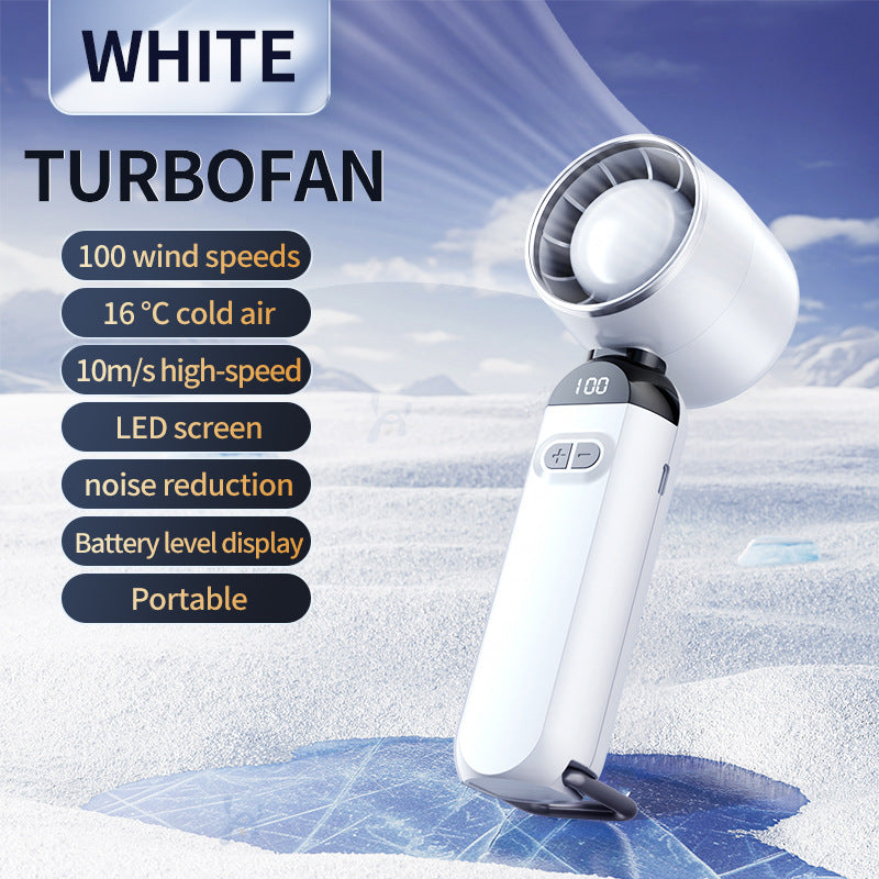 Damen tragbarer Turbo-Kühlventilator mit LED-Display und Geräuschreduzierung Brehn