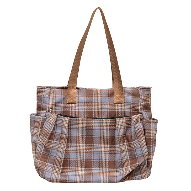 WoSpacious Plaid Utility Tote Bag Brehn