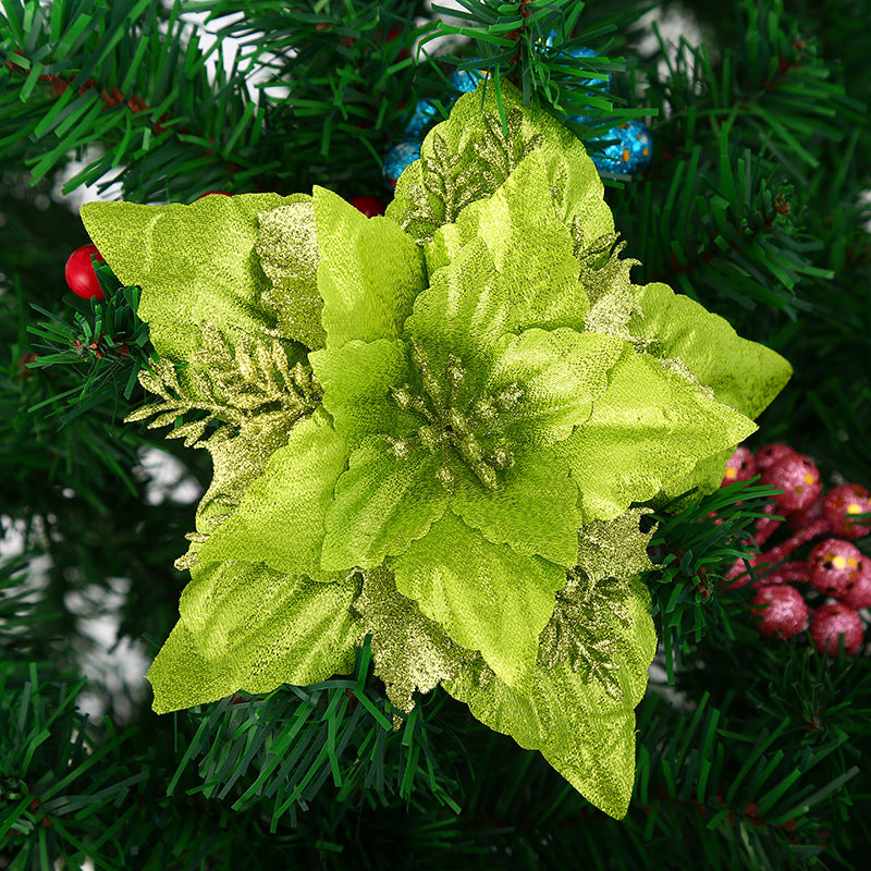 Dekorative Glitzernde Weihnachtsstern Blume Ornament Brehn