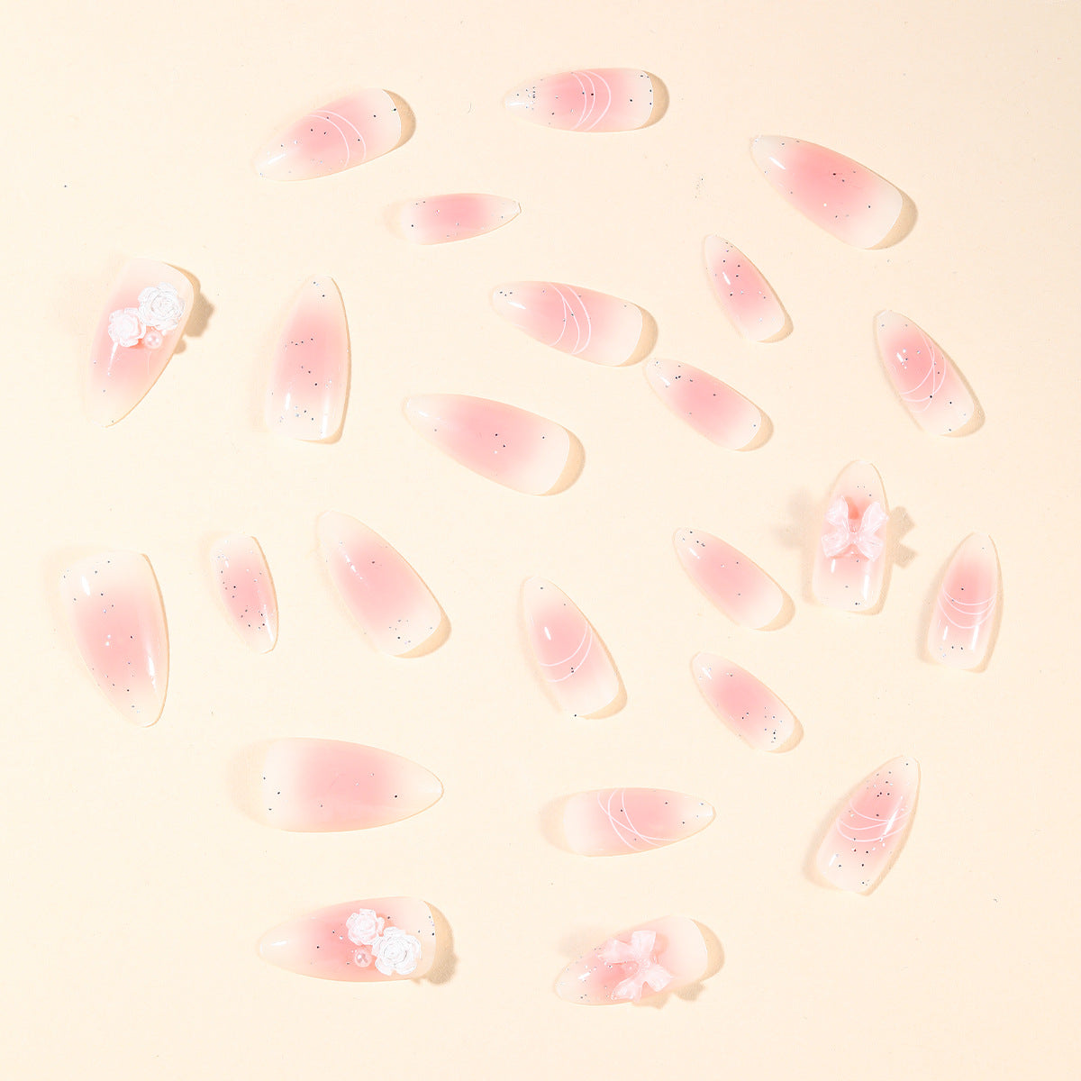 Elegante 3D Schleifenakzent Nagelkunstverlängerungen Brehn