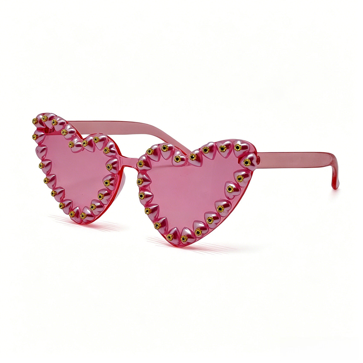 Damen Herzförmige Sonnenbrille mit extravaganten Schmuckdetails Brehn