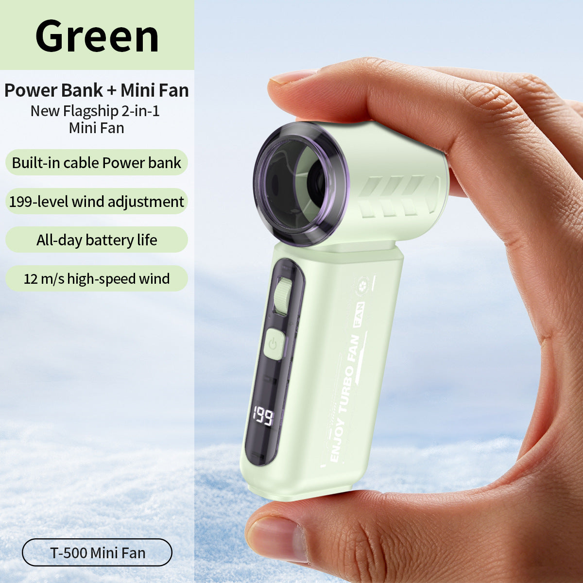 Damen Tragbarer Mini Ventilator mit Powerbank-Funktion Brehn