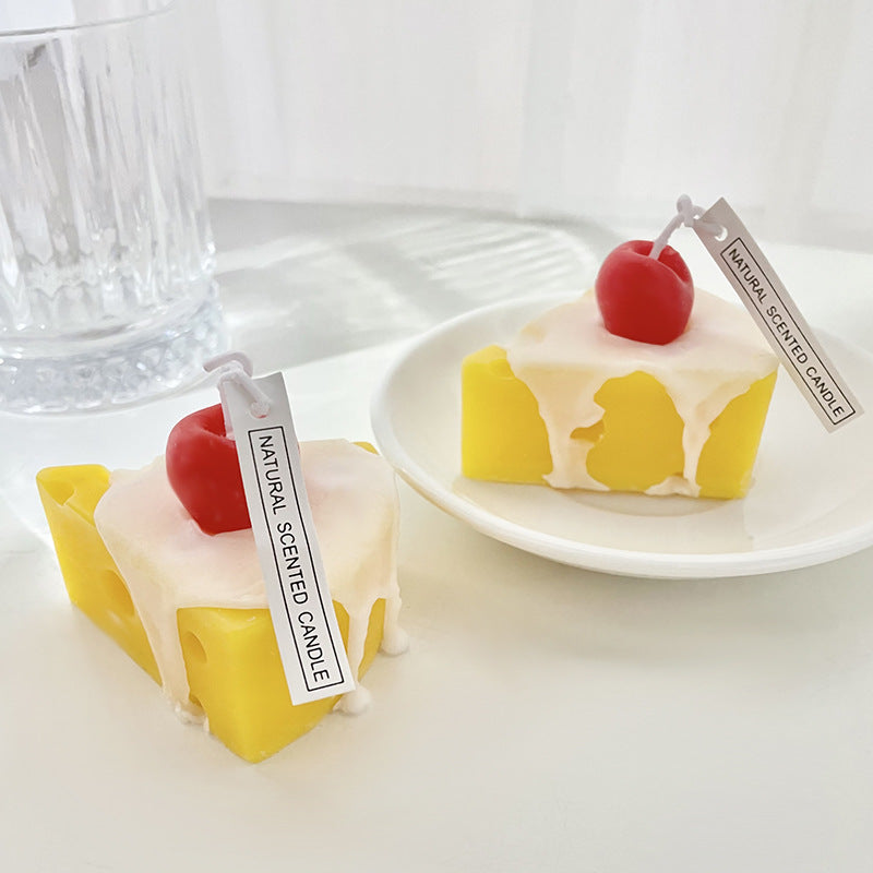Neuheit Käsekuchen-Style schmelzende Wachs Duftkerze mit Kirschoberteil