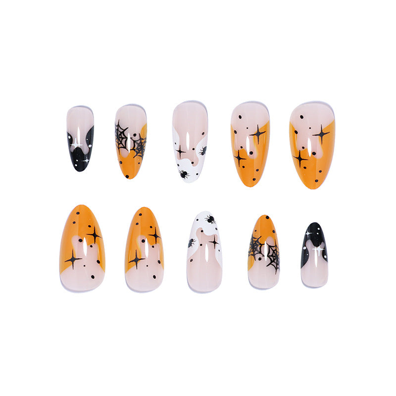 Künstlerisches Halloween-Themen Press-On Nagelset Brehn