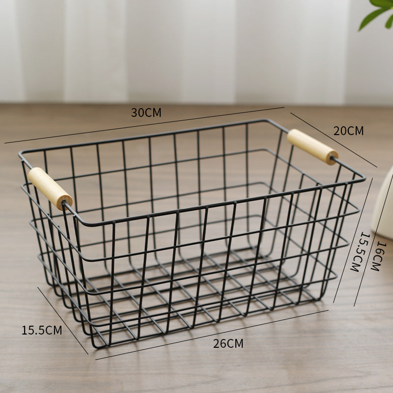 Unisex Drahtaufbewahrungskorb mit ergonomischen Holzgriffen Brehn