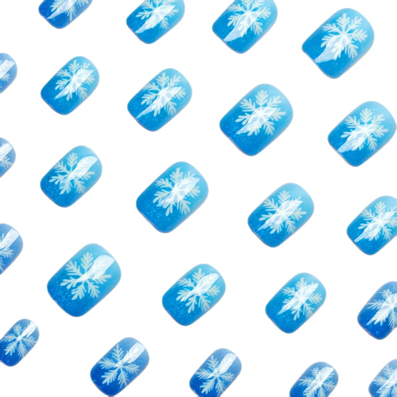 Kunstnägel mit Funkelndem Winterflocken-Design Brehn
