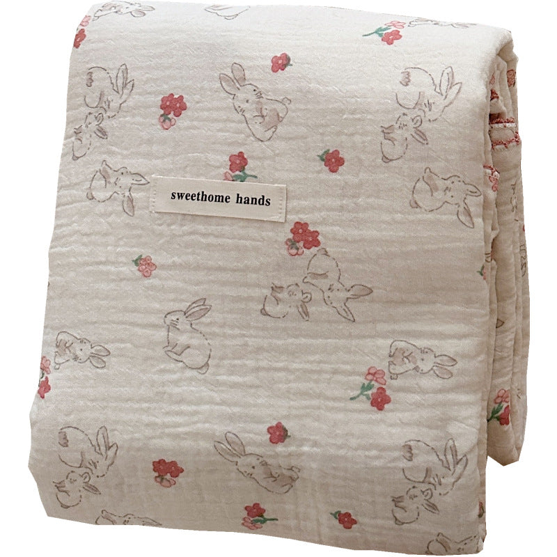 Unisex Kuschelige Muslin-Decke mit niedlichem Hasenmotiv Brehn