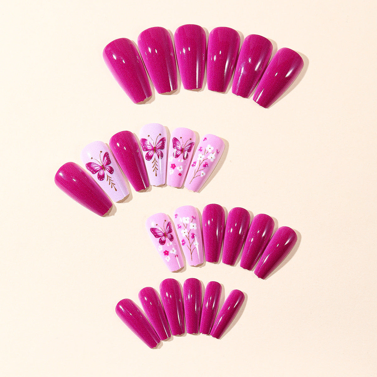 Florales Schmetterling Nagelkunst Set Brehn