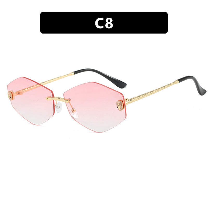 Damen geometrische Sonnenbrille im modernen Design mit elegantem Metallrahmen Brehn
