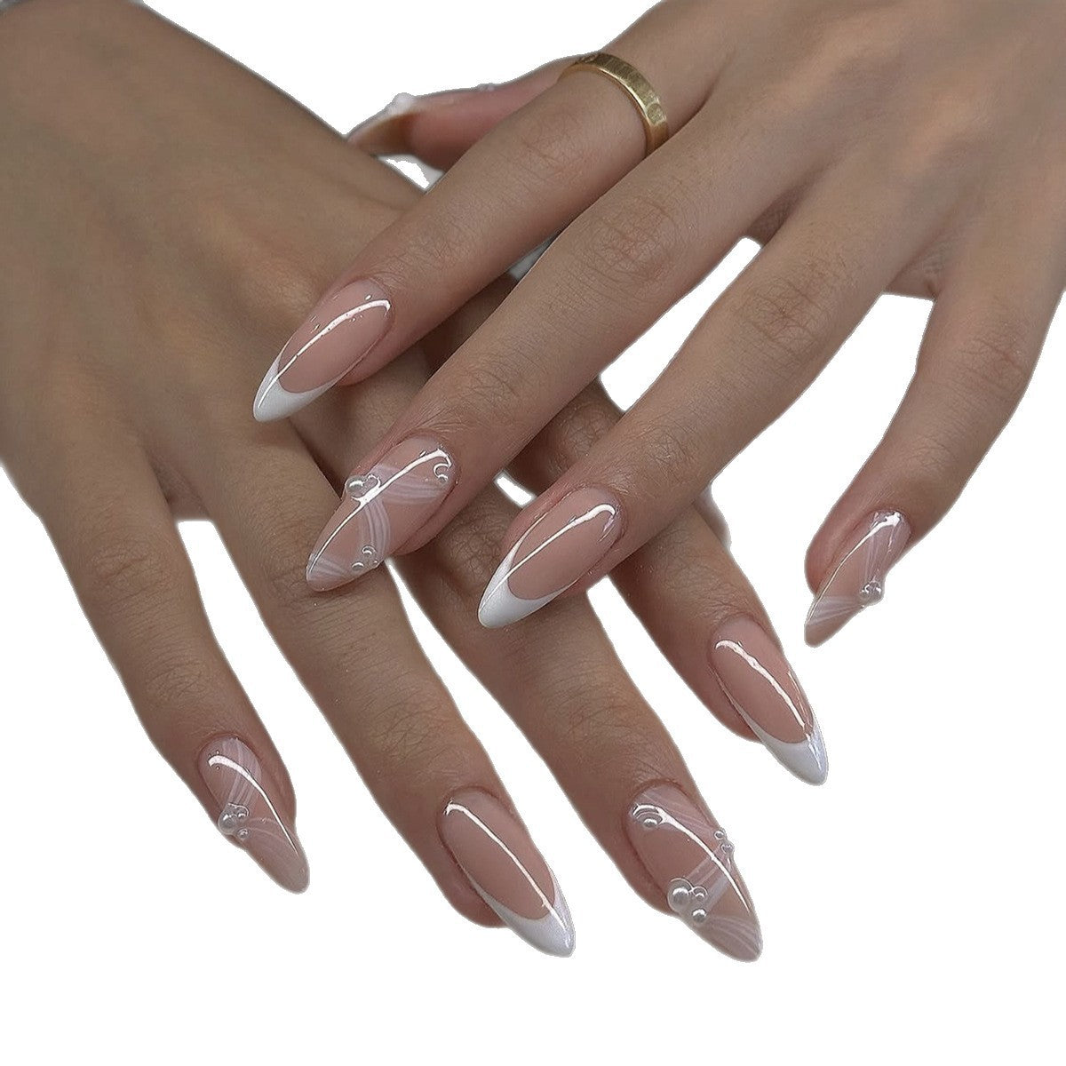 Kreatives Kunstnagelset mit eleganten Spitzen und Glitzerverzierungen Brehn