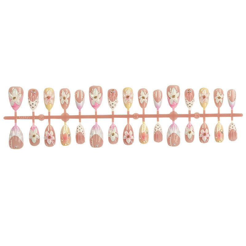 Dekoratives Blumen Press-On Nails Kunst Set Brehn