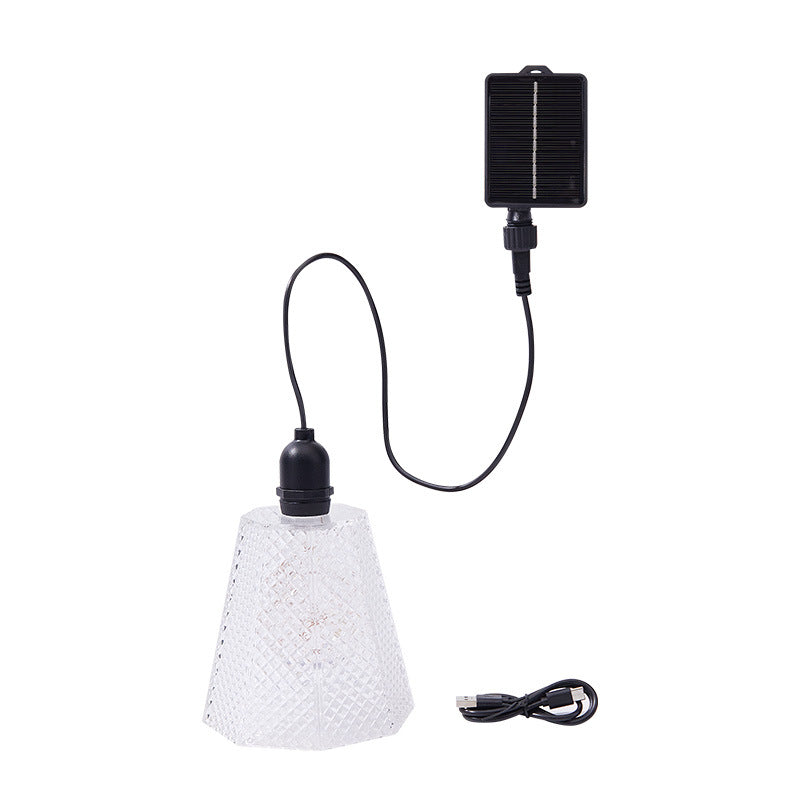 Solar-USB-wiederaufladbare strukturierte Glaspendelleuchte Brehn