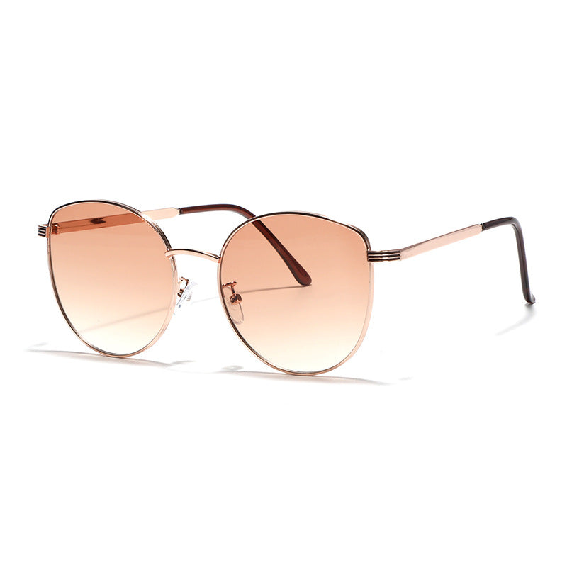 Damen geometrische Sonnenbrille mit schmalem Metallrahmen Brehn