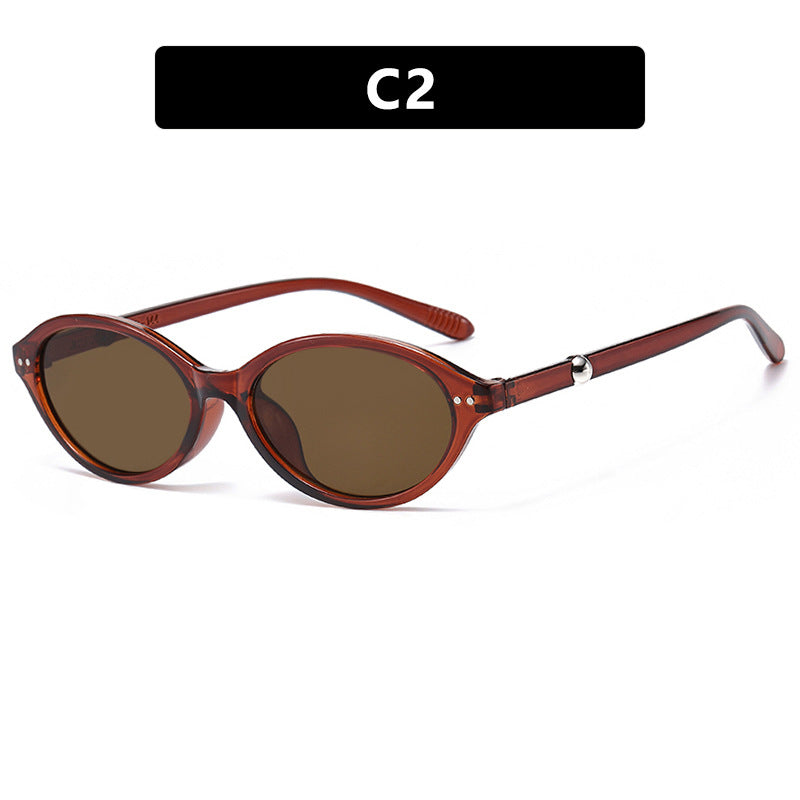 Damen trendige Sonnenbrille im ovalen Design mit UV-Schutz Brehn