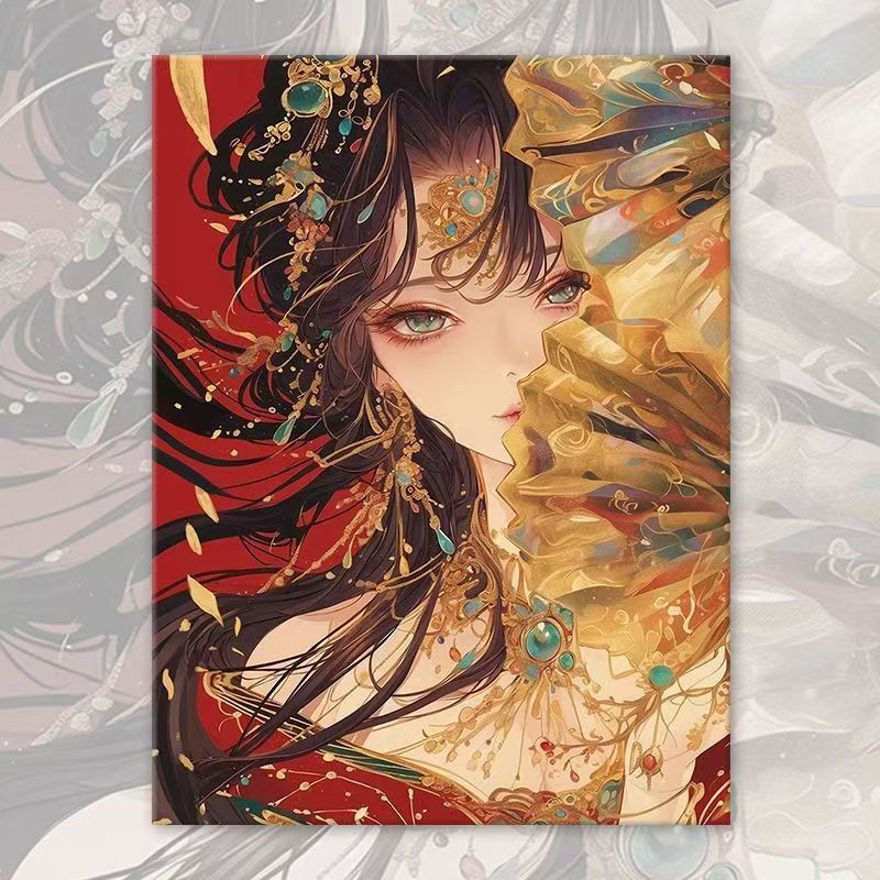 Asiatisch inspiriertes Fantasy-Porträt-Leinwand-Kunstwerk Brehn