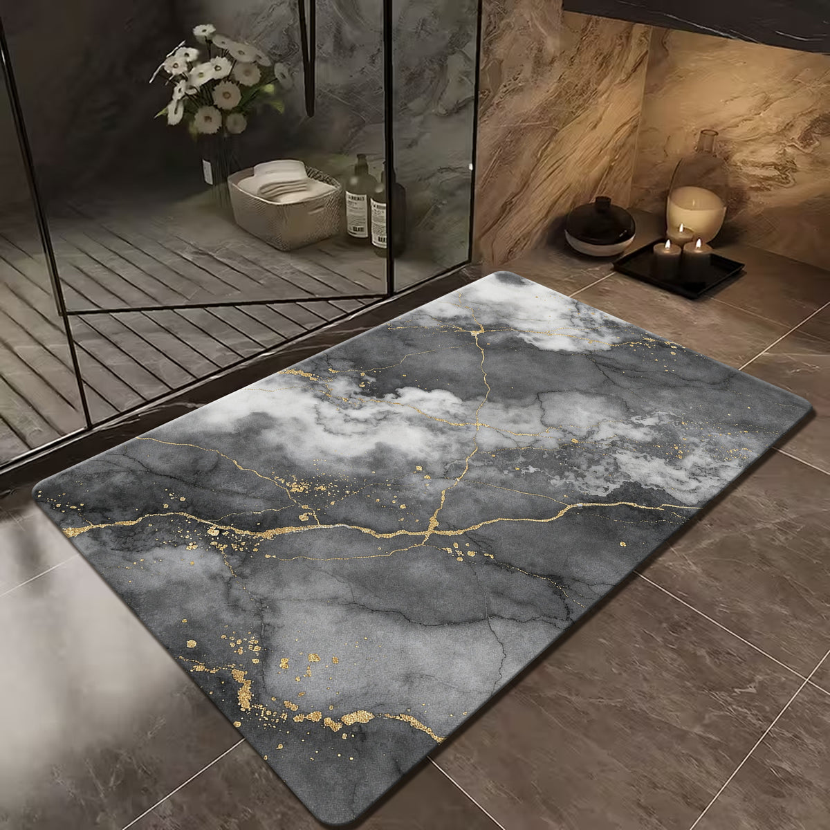 Elegante Marmor Design Badmatte