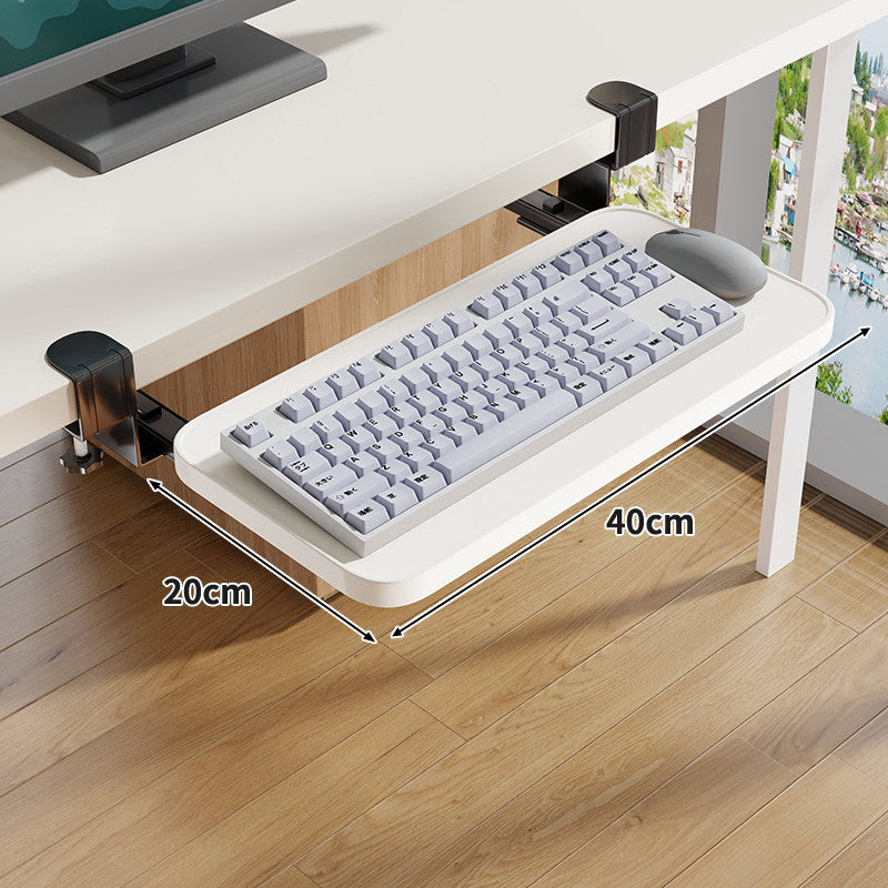 Unter-Desk Herausziehbare Tastaturablage mit Klemmbefestigung und ergonomischer Holzplatte