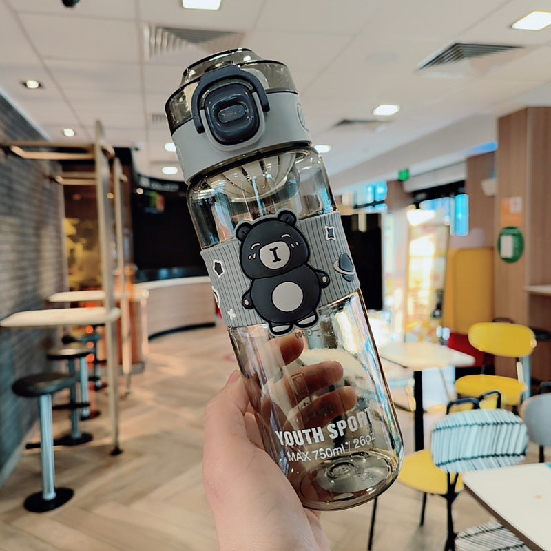 Damen Verspielte Wasserflasche mit Gummihandgriff Brehn