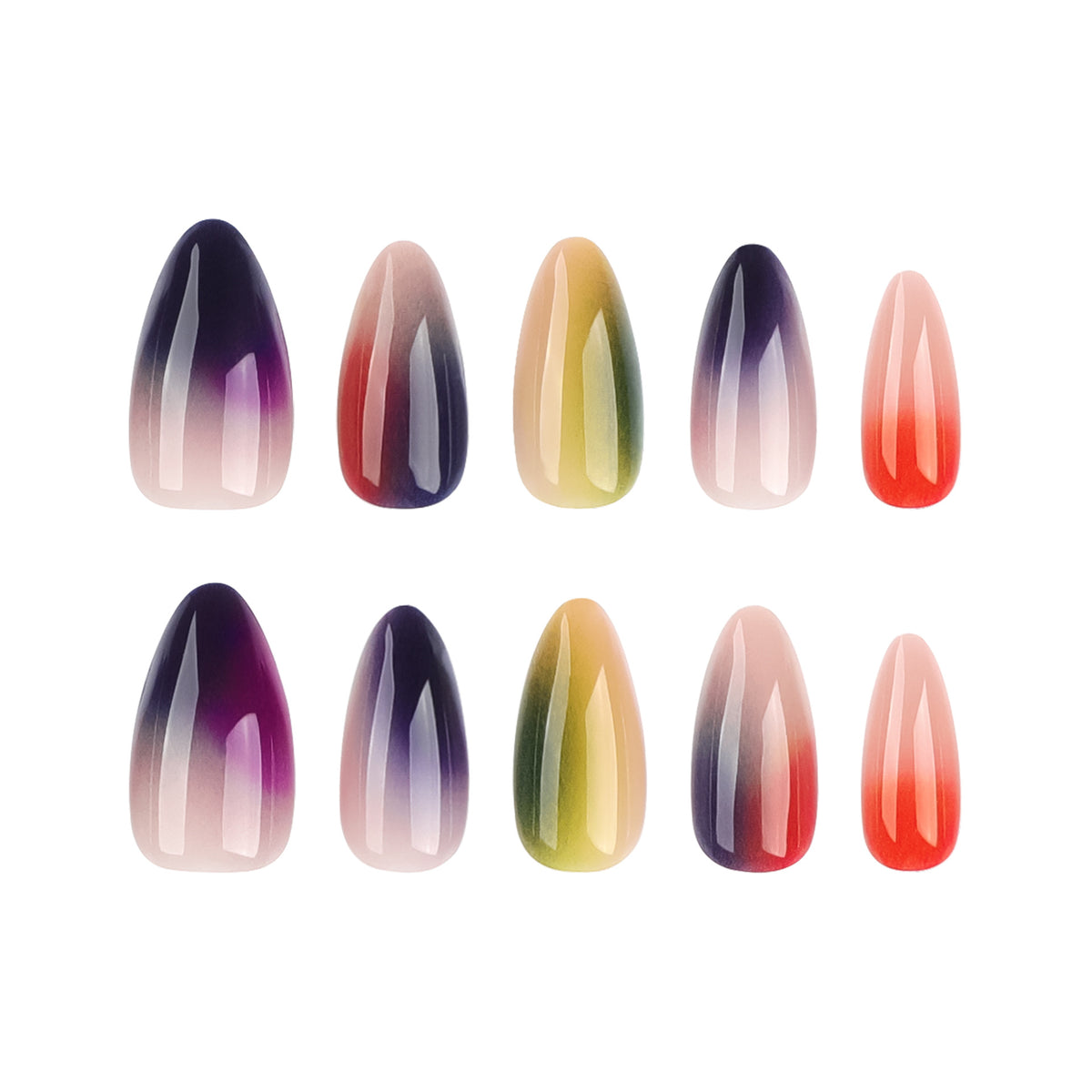 Künstliche Nagelkunst mit elegantem Farbverlauf Brehn