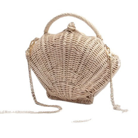 Damen Handtasche im Korbdesign mit eleganter Kettenumhängung Brehn