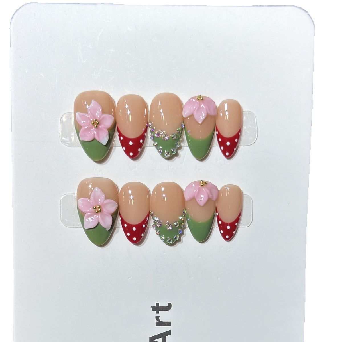 Blumenmuster Dekorativer Press-On Nagelset Brehn 1788224030