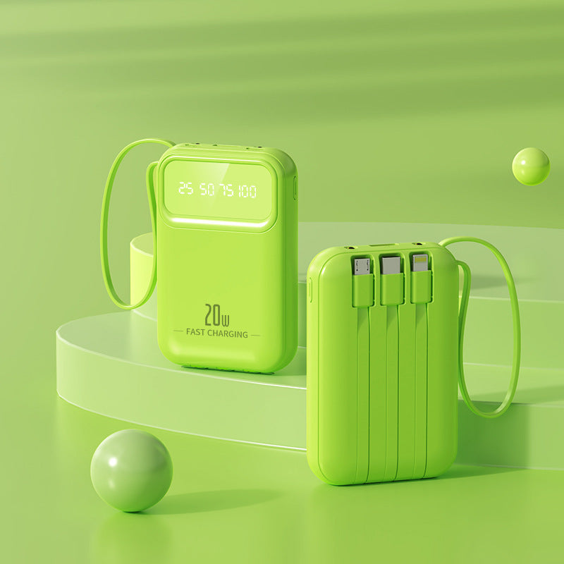 Kompakte Powerbank mit integrierten Schnellladeanschlüssen Brehn
