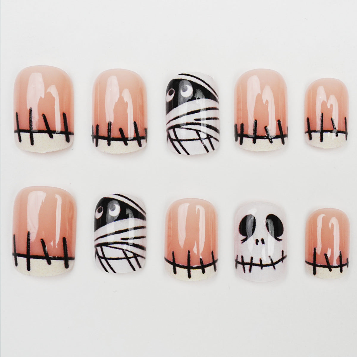 Halloween-Themen dekorative Press-On Nagelkunst