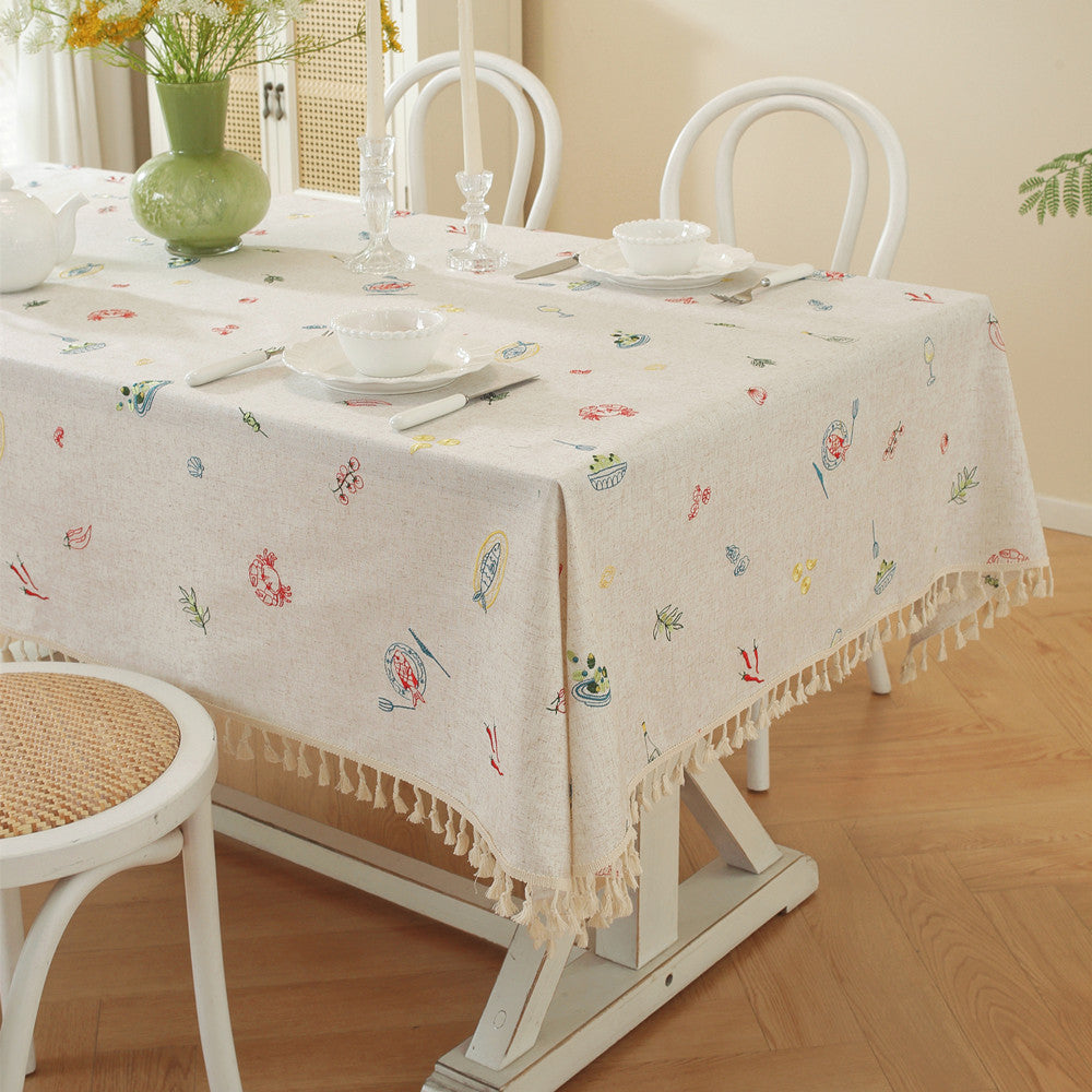 Bestickte Obstdesign Tischdecke