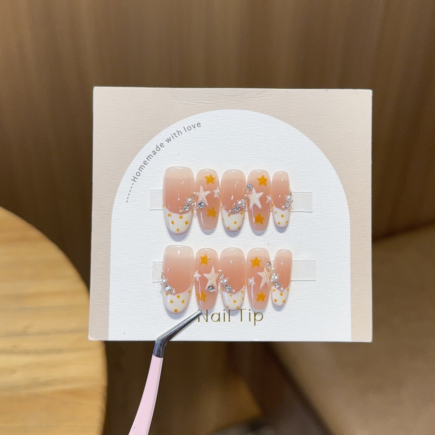 Künstliche Kunstnägel mit Eleganten Sternen- und Glitzerakzenten Brehn