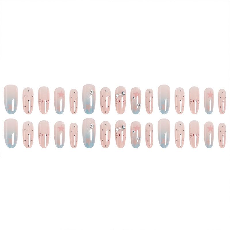 Kreatives Kunstnagelset mit funkelnden Stern- und Tierdesigns Brehn